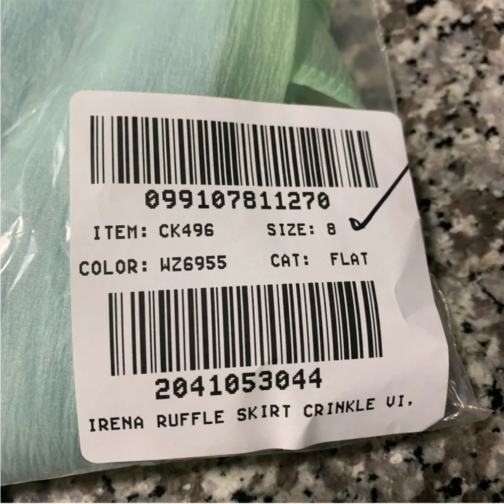 J Crew Skirt 8 Sheer Crinkled Ruffle-Trim Slip Green - Picture 8 of 12